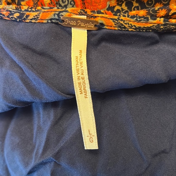 Free People Teegan Mini Dress in Peach Combo - Picture 9 of 9